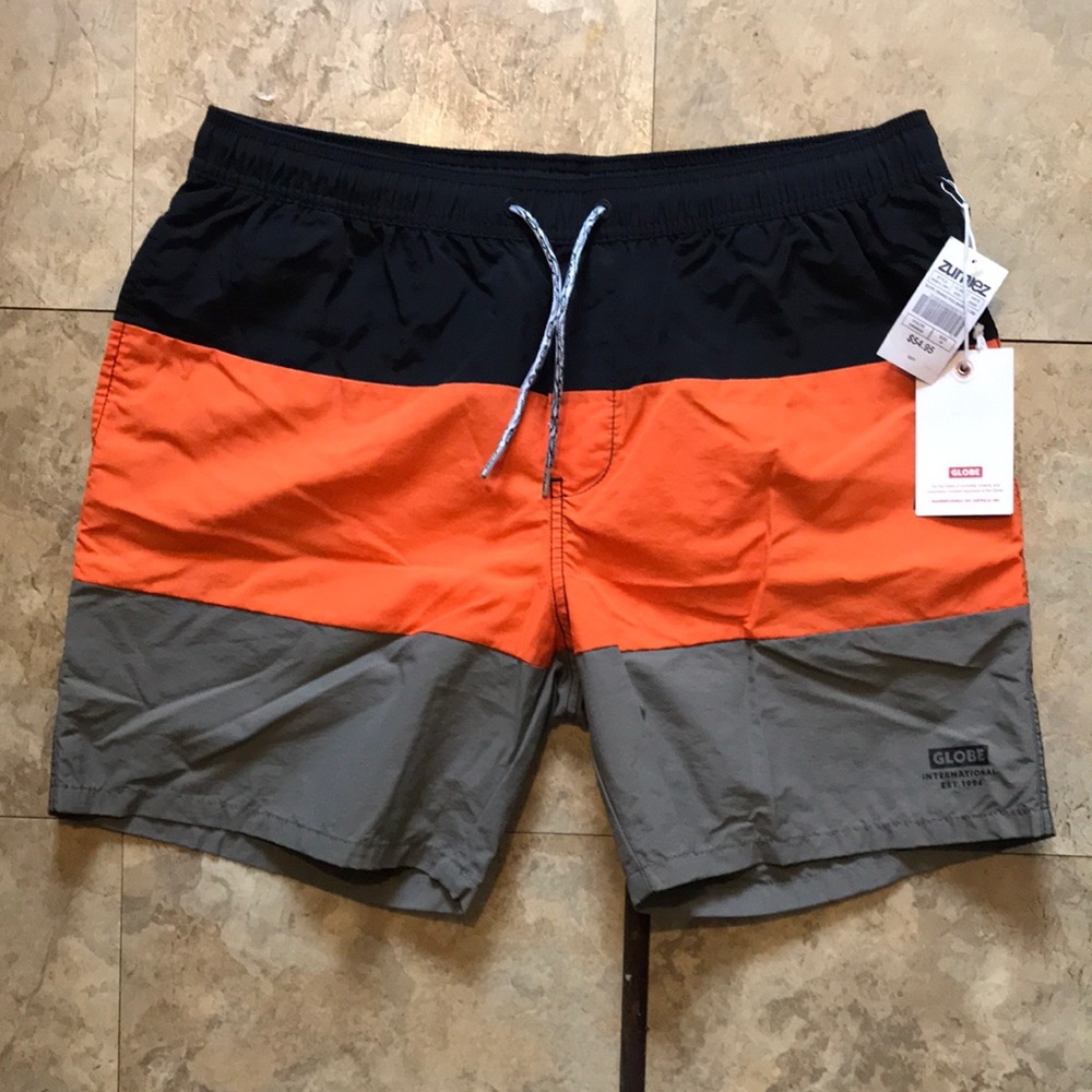NWT Globe swim trunks